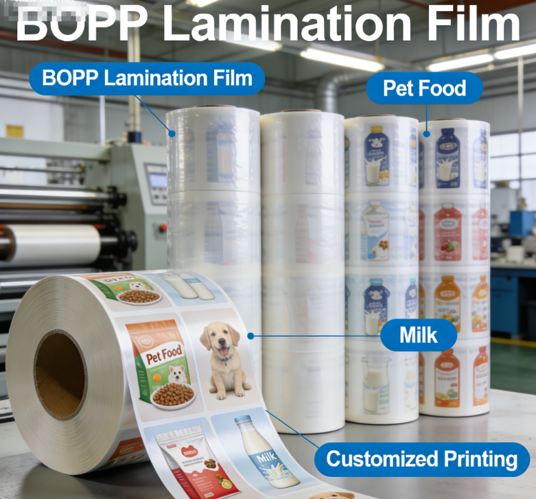 Food Grade BOPP Lamination Film Roll Custom Printed Flexible Packaging Film