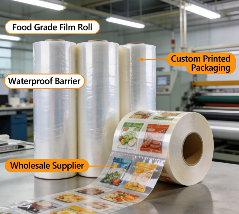 Food Grade BOPP Lamination Film Roll Custom Printed Flexible Packaging Film