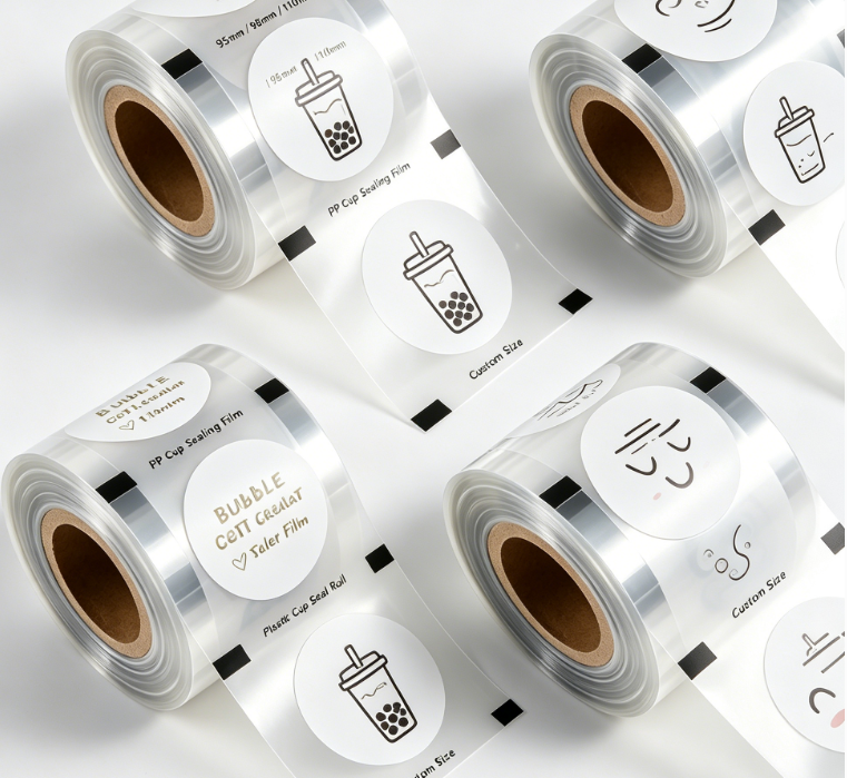 PP Cup Sealing Film Roll Custom na Naka-print na Bubble Tea Cup Seal Film 95/98/110mm