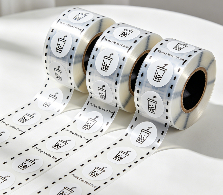 PP Cup Sealing Film Roll Custom na Naka-print na Bubble Tea Cup Seal Film 95/98/110mm