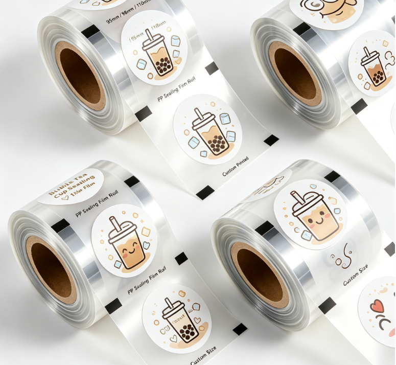 PP Cup Sealing Film Roll Custom na Naka-print na Bubble Tea Cup Seal Film 95/98/110mm